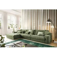KAWOLA Sofa LANA XL Ecksofa Cord olivgrün Recamiere links