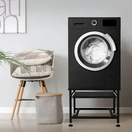 ML-Design Waschmaschinen-Untergestell mit Ablage, Schwarz, cm