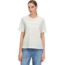 Cartoon Printshirt mit Rundhalsausschnitt Patch Cream/Green | 34