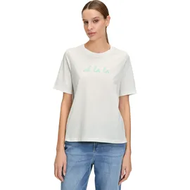 Cartoon Printshirt mit Rundhalsausschnitt Patch Cream/Green | 34