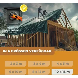 Rainexo Abdeckplane 10 x 15 m Grün/Blau