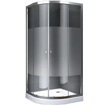 dein bau projekt Dusche Viertelkreis Teilsatiniert 100 x 204 x 100 cm m. Wanne