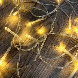 Mojawo 30er LED - Batteriekette Lichterkette warmweiß mit Timerfunktion - Transparent