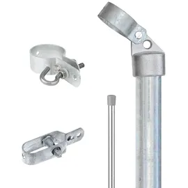 GAH Alberts Eck-Set für Maschendraht-Zaun Verzinkt 100 cm Hoch zum Einbetonieren