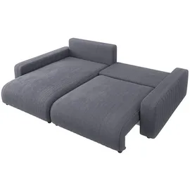 s-style möbel Leon Ecksofa mit Bettfunktion und Bettkasten Grau