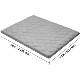 Vevor japanische Futon-Matratze (2032 x 1524 x 63,5 mm), faltbare Tatami (Queen Size), Bodenmatratze mit Aufbewahrungstasche & Befestigungsmaterial, 9-lagige Schlafmatte für Meditation Yoga, Grau