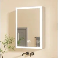 Spiegelschrank Badezimmerschrank Aufbewahrungsschrank mit 3 Ebene LED ALU+Acryl