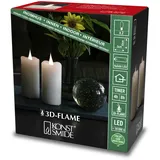 Konstsmide LED Echtwachskerze 10 cm 2 St. cremeweiß