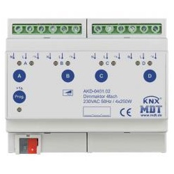 MDT Dimmaktor 4-fach AKD-0401.02, 6TE REG, 230VAC, 250W
