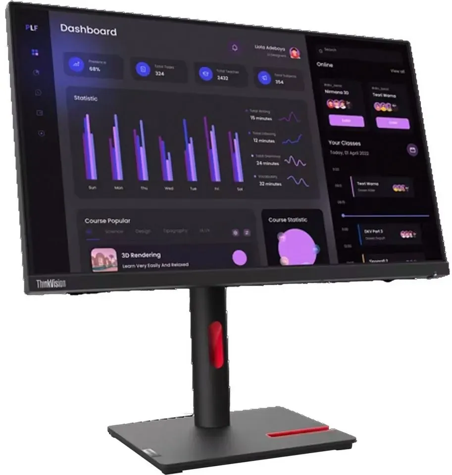 Lenovo Lenovo ThinkVision T24i-30, LED-Monitor, (Full HD, LED-Monitor (1920 x 1080 Pixel px) schwarz