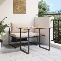 vidaXL 2-tlg. Garten-Essgruppe Sessel mit Taupe Kissen