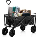 Avalo Bollerwagen - Faltbar - Bis 90KG - 80x47x49 CM - 65L - 360o Räder -