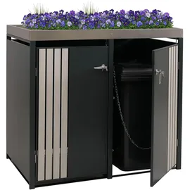 Proregal Mülltonnenverkleidung 125 x 132 x 84 cm schwarz