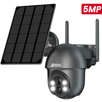 ANRAN Überwachungskamera Kamera Kabellose Solar Akku WLAN Aussen 360°PTZ PIR 5MP