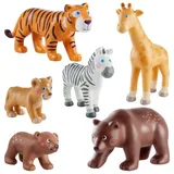 Haba Minipuppe Little Friends Spielsets, Zoo Tiere Tiger Löwe Spielzeug Kinder Spielspass Abenteuer bunt