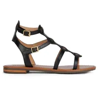 GEOX Damen D Sozy S B Flat Sandal, Black,