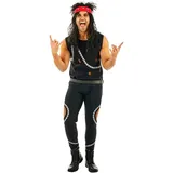 Fun Shack Kostüm 80er Jahre Rocker für Herren, Rockstar Outfit, Perfekt für Fasching und Karneval, M - M