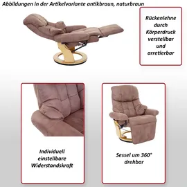 Robas Lund Relaxsessel Calgary 2 Polyester 90 x 105 x 0 cm antikbraun, naturbraun mit verstellbarer Rückenlehne und Fußstütze