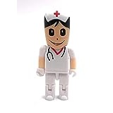 Onwomania Arzt Doktor Chirurg Puppe Figur Männchen weiß Funny USB Stick 64 GB USB 2.0 Speicherstick USB-Datenträger