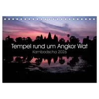 Calvendo Tempel rund um Angkor Wat (Tischkalender 2026 DIN