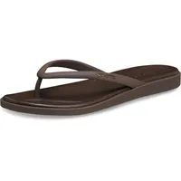 Crocs Miami Matte Round Toe Flip Flip-Flops für Damen, Kaffeebraun, 34 EU