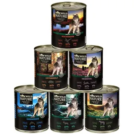 Dehner Wild Nature Hundefutter Probier-Set 6 x 800 g