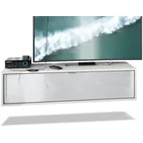 Vladon Lowboard, Weiß Hochglanz, Holzwerkstoff, 120x29x37 cm, Wohnzimmer, Wohnwände, Lowboards, Lowboards stehend