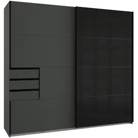 WIMEX Schwebetürenschrank Saigon 225x208cm Graphit-Glas/schwarz