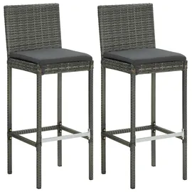 vidaXL Polyrattan Garten-Essgruppe 3-tlg. grau inkl. Kissen 3064829