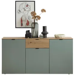 Sideboard Memphis Grün/Eiche Artisan
