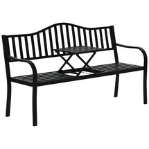 Outsunny Gartenbank 150 x 59 x 90 cm Schwarz