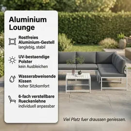 MuCoLa Loungeset 3-tlg. mit Liegefunktion weiß