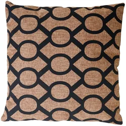 Zierkissen Kreise, Sofakissen Deko-Kissen mit Füllung, braun schwarz 45x45cm
