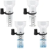 BAIFULAI 4 Stück Regenmesser: 35 mm Regenmesser Ersatzglas, Trichterförmiger Regenmesser Glas mit 4 Halterung, Transparent Niederschlagsmesser für Garten und Außenbereich
