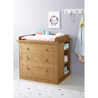 OTTO home Wickelkommode Indra, Landhausstil, viel Stauraum, FSC® zertifiziertes Massivholz, inklusive Unterbauregal und Aufsatz beige