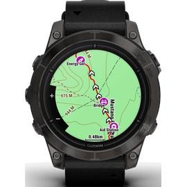 Garmin Epix Pro (Gen 2) Sapphire 47 mm schwarz/carbongrau Titan mit Lederarmband