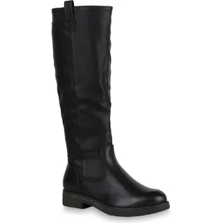 primis gmbh Damen Reiterstiefel Leicht Gefütterte Stiefel Schuhe 819556 - Schwarz