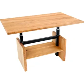 Paroli Couchtisch Massivholz höhenverstellbar Eiche 105 x 47 x 65 cm