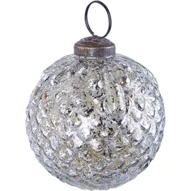 Beliani Weihnachtskugel 6er Set Glas Silber