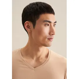 Seidensticker T-Shirt SEIDENSTICKER "Schwarze Rose", Herren, Gr. XL, beige (natur), 95% Baumwolle, 5% Elasthan, unifarben, slim fit, V-Ausschnitt, Shirts T-Shirt, 1/2 V-Neck Uni