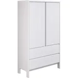 Wäscheschrank HOME AFFAIRE "Luven", weiß, B:98cm H:137cm T:34cm, Massivholz, Schränke, aus massiver Kiefer, Höhe 137 cm, mit 2 Schubladen und 2 Türen