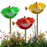 Vogeltränke Blume, Bienen Tränke Blume, Bienentränke Metall für Garten, Handgefertigt Gartenstecker Vogeltränke für Außenbereich, Rasen, Gartendekoration (A)