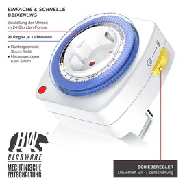 Bearware 3x 24h Zeitschaltuhr 15 min. Zeitintervalle / Kinderschutzsicherung