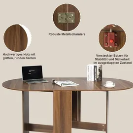 Costway Esstisch Klappbar 163 x 80 x 75 cm Braun