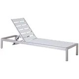 Beliani Gartenliege Weiss Silber 198x64x93