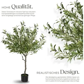 Tectake Künstlicher Olivenbaum Grün 120 cm