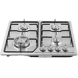 23 Zoll Gaskochfeld Einbau Kochfeld 4 Flammen Gaskochfeld Edelstahl Kochfeld Gaskocher Gasherd Einbau Gaskochfeld 580×520mm Mit Leichter Küche und Kleine Küchen