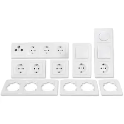 Schalter und Steckdosen Set McPower Flair ''Wohnlandschaft Dimmer'', 20-teilig, weiß