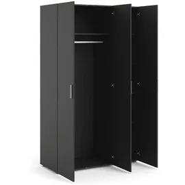 VCM ebuy24 Petra Kleiderschrank mit 3 Türen Mattschwarz