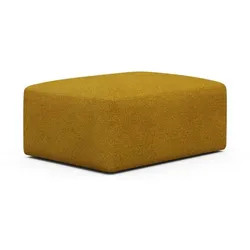 Pouf TENKSOM "Rund Hocker, Fussablage", gelb (ocker), B:73cm H:40cm T:96cm, Poufs, perfekte Ergänzung zum Sofa RUND, Nordic Swan Ecolabel